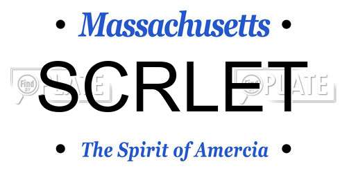 SCRLET Massachusetts License Plate