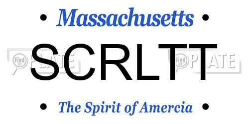 SCRLTT Massachusetts License Plate