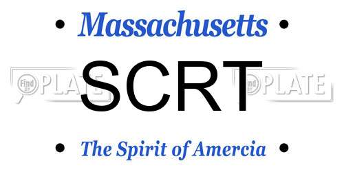 SCRT Massachusetts License Plate