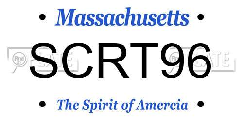 SCRT96 Massachusetts License Plate