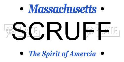 SCRUFF Massachusetts License Plate