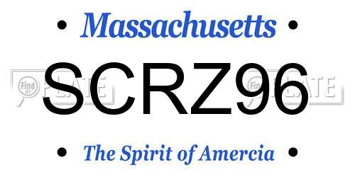 SCRZ96 Massachusetts License Plate