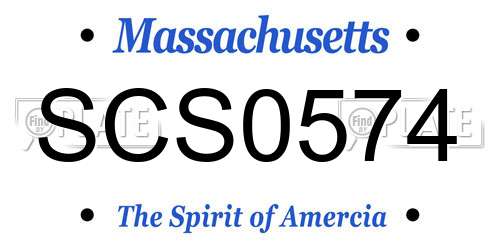 SCS0574 Massachusetts License Plate