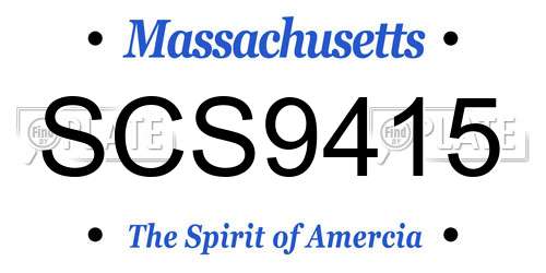 SCS9415 Massachusetts License Plate