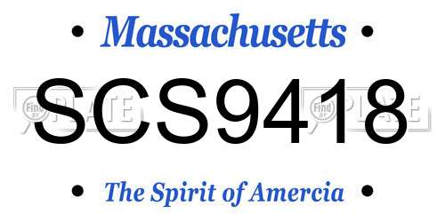 SCS9418 Massachusetts License Plate
