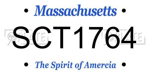 SCT1764 Massachusetts License Plate