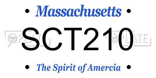 SCT210 Massachusetts License Plate