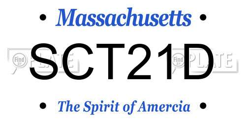 SCT21D Massachusetts License Plate