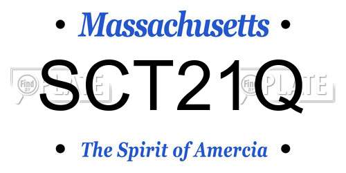 SCT21Q Massachusetts License Plate