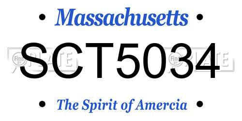 SCT5034 Massachusetts License Plate