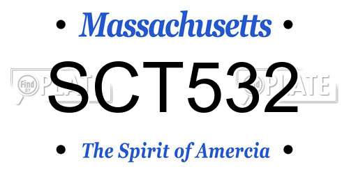 SCT532 Massachusetts License Plate