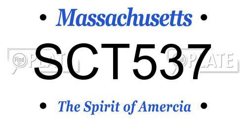 SCT537 Massachusetts License Plate