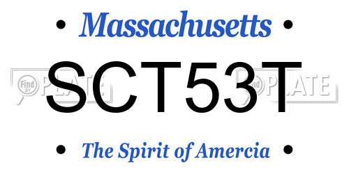 SCT53T Massachusetts License Plate
