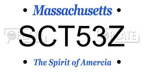 SCT53Z Massachusetts License Plate