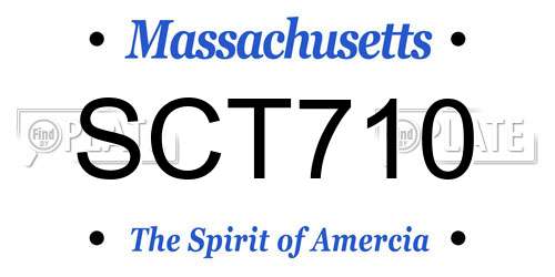 SCT710 Massachusetts License Plate