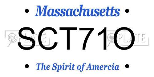 SCT71O Massachusetts License Plate