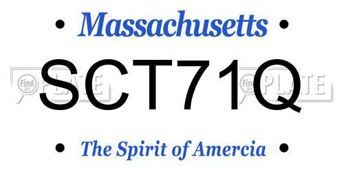 SCT71Q Massachusetts License Plate