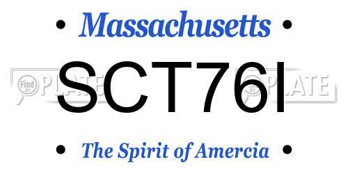 SCT76I Massachusetts License Plate
