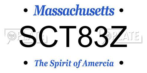 SCT83Z Massachusetts License Plate
