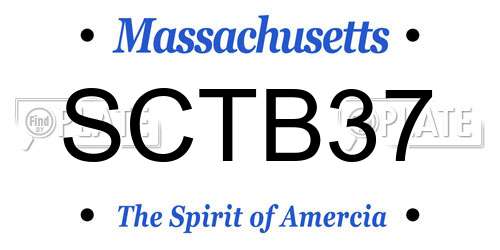 SCTB37 Massachusetts License Plate