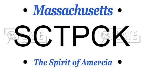 SCTPCK Massachusetts License Plate