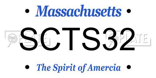 SCTS32 Massachusetts License Plate