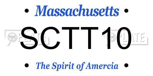 SCTT10 Massachusetts License Plate