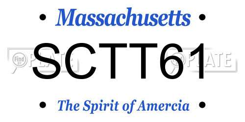 SCTT61 Massachusetts License Plate