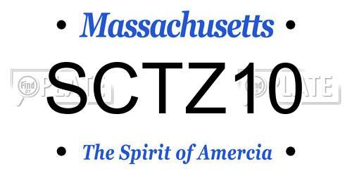 SCTZ10 Massachusetts License Plate