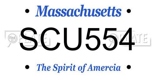 SCU554 Massachusetts License Plate