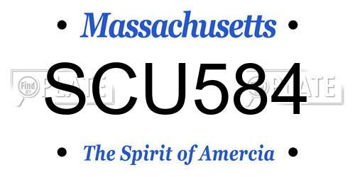 SCU584 Massachusetts License Plate