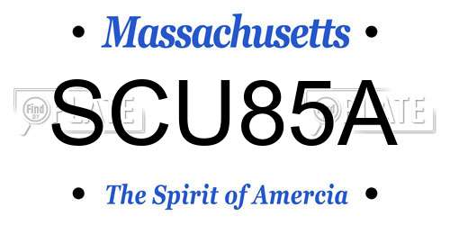 SCU85A Massachusetts License Plate