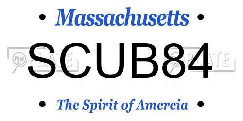 SCUB84 Massachusetts License Plate