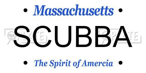 SCUBBA Massachusetts License Plate