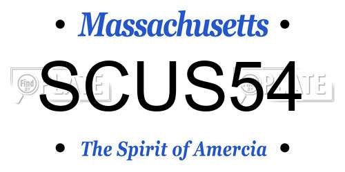SCUS54 Massachusetts License Plate