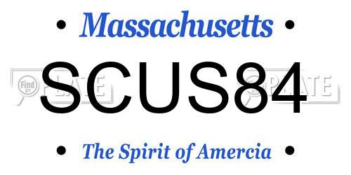 SCUS84 Massachusetts License Plate