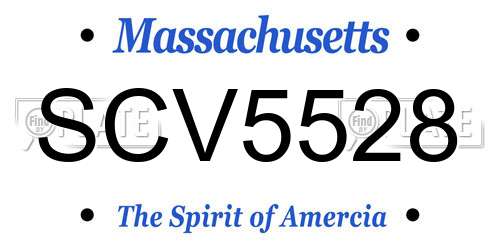 SCV5528 Massachusetts License Plate