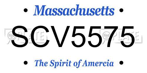 SCV5575 Massachusetts License Plate
