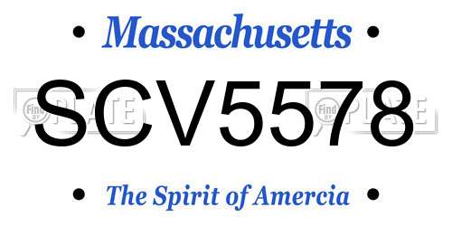 SCV5578 Massachusetts License Plate