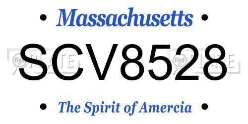 SCV8528 Massachusetts License Plate