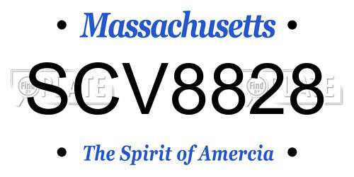 SCV8828 Massachusetts License Plate