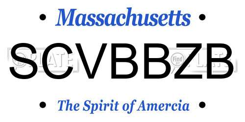 SCVBBZB Massachusetts License Plate