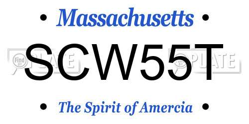 SCW55T Massachusetts License Plate