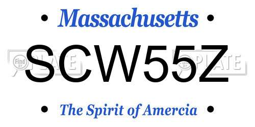 SCW55Z Massachusetts License Plate