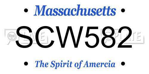 SCW582 Massachusetts License Plate