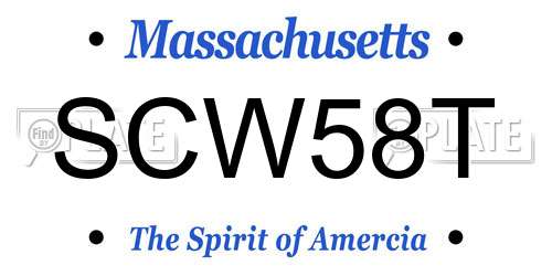 SCW58T Massachusetts License Plate