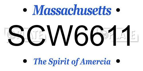 SCW6611 Massachusetts License Plate