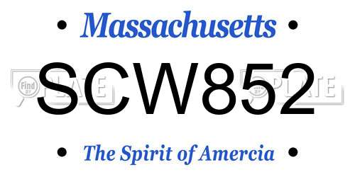 SCW852 Massachusetts License Plate