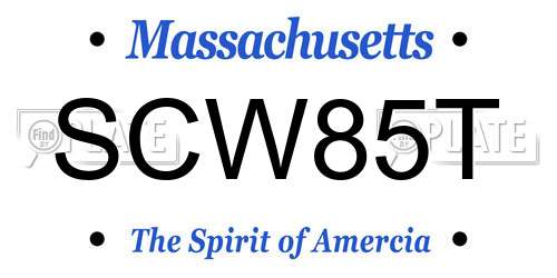 SCW85T Massachusetts License Plate