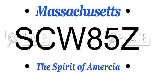 SCW85Z Massachusetts License Plate